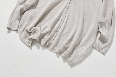 即使在炎熱的季節也能保持涼爽！四分之三袖亞麻開襟衫 防紫外線防曬 240701