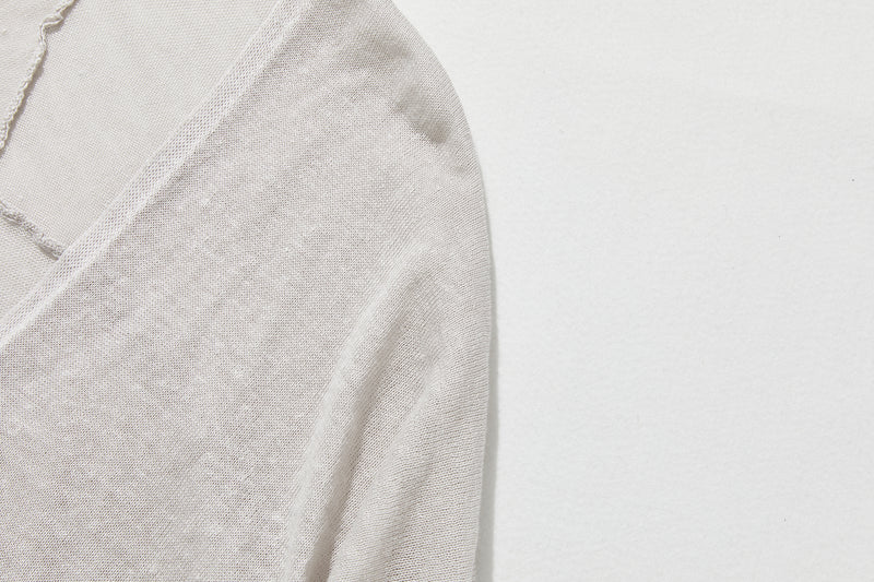 即使在炎熱的季節也能保持涼爽！四分之三袖亞麻開襟衫 防紫外線防曬 240701