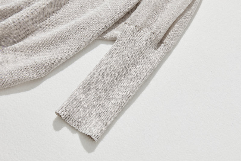 即使在炎熱的季節也能保持涼爽！四分之三袖亞麻開襟衫 防紫外線防曬 240701