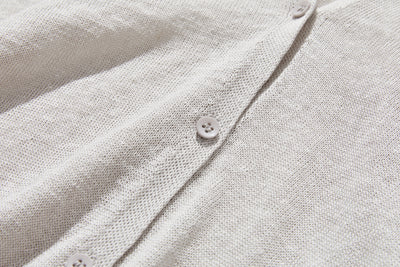 即使在炎熱的季節也能保持涼爽！四分之三袖亞麻開襟衫 防紫外線防曬 240701