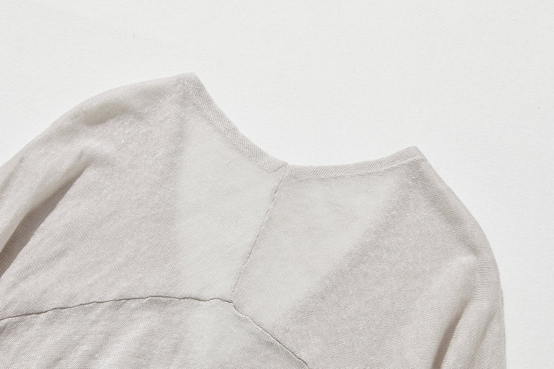 即使在炎熱的季節也能保持涼爽！四分之三袖亞麻開襟衫 防紫外線防曬 240701