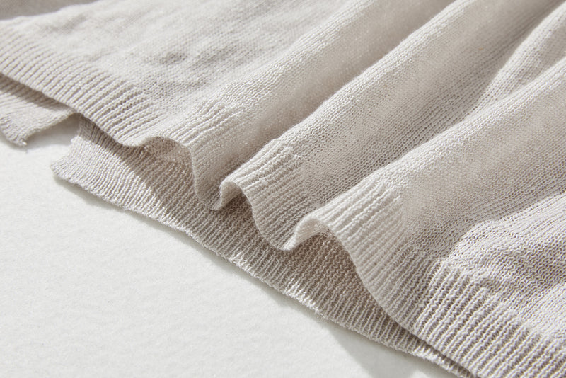 即使在炎熱的季節也能保持涼爽！四分之三袖亞麻開襟衫 防紫外線防曬 240701