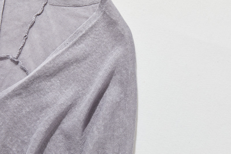 即使在炎熱的季節也能保持涼爽！四分之三袖亞麻開襟衫 防紫外線防曬 240701