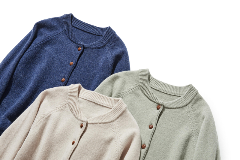 簡約設計，可長期穿著 羊毛開襟衫 100% 羊毛 241029