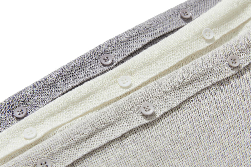 即使在炎熱的季節也能保持涼爽！四分之三袖亞麻開襟衫 防紫外線防曬 240701