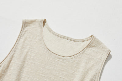 毎日、心地よく着られる実力派タンクトップ　コットンリネントップス    240702