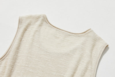 毎日、心地よく着られる実力派タンクトップ　コットンリネントップス    240702