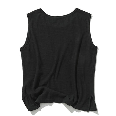 毎日、心地よく着られる実力派タンクトップ　コットンリネントップス    240702