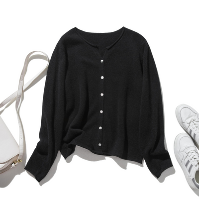 輕盈、溫暖、優雅的羊絨開襟衫 100% 羊絨 241102 