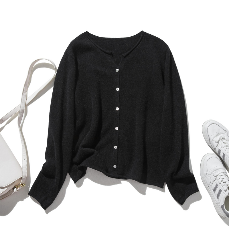 輕盈、溫暖、優雅的羊絨開襟衫 100% 羊絨 241102 