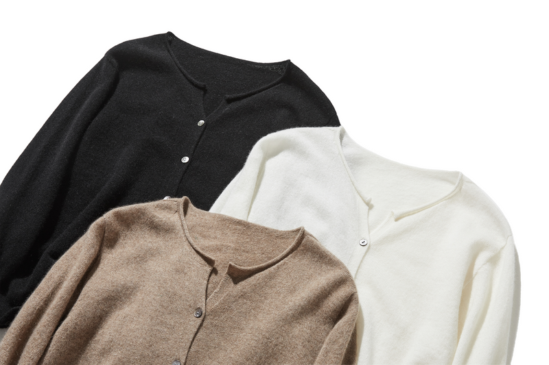 輕盈、溫暖、優雅的羊絨開襟衫 100% 羊絨 241102 