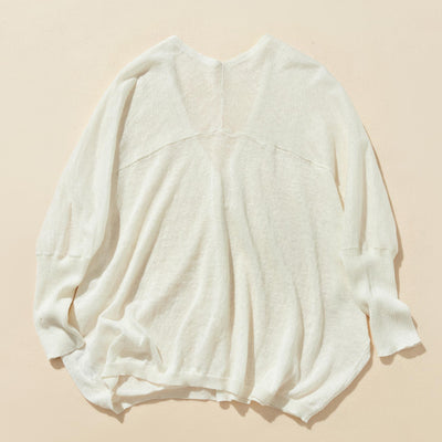 即使在炎熱的季節也能保持涼爽！四分之三袖亞麻開襟衫 防紫外線防曬 240701