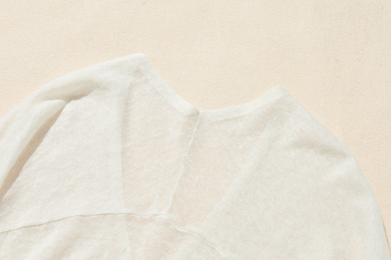 即使在炎熱的季節也能保持涼爽！四分之三袖亞麻開襟衫 防紫外線防曬 240701