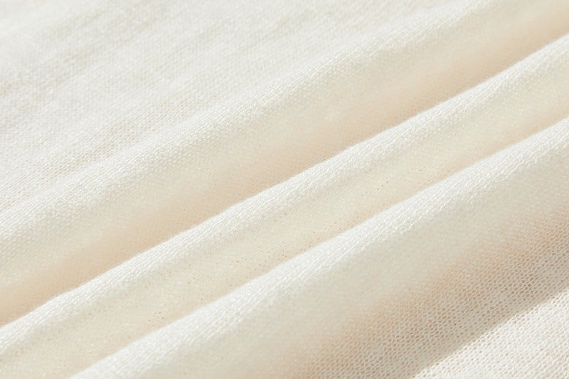 即使在炎熱的季節也能保持涼爽！四分之三袖亞麻開襟衫 防紫外線防曬 240701