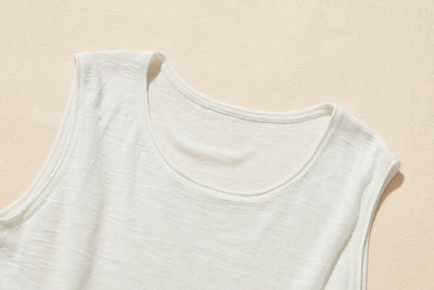 毎日、心地よく着られる実力派タンクトップ　コットンリネントップス    240702