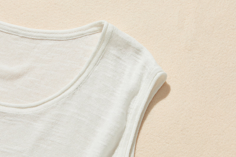 毎日、心地よく着られる実力派タンクトップ　コットンリネントップス    240702