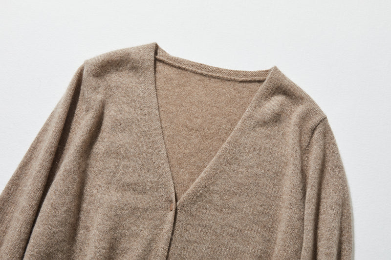 可長期穿著的羊絨開襟衫 V領開襟衫 100%羊絨 241101 