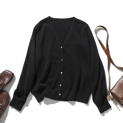 可長期穿著的羊絨開襟衫 V領開襟衫 100%羊絨 241101 
