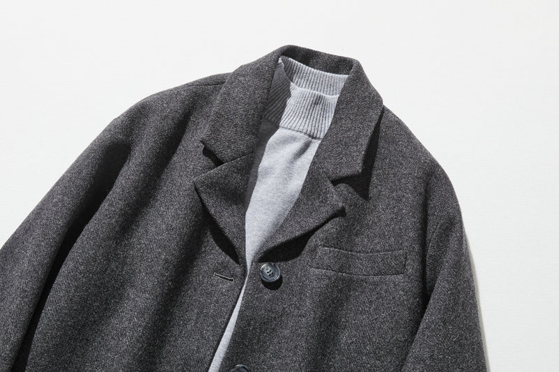 成人也想穿的時尚羊毛大衣 中長版大衣 深灰色 191205-14 