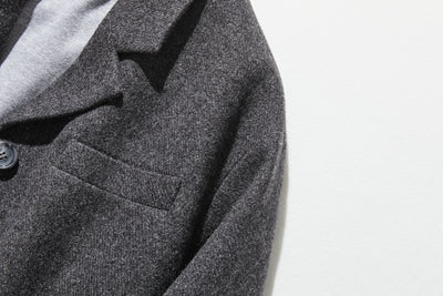 成人也想穿的時尚羊毛大衣 中長版大衣 深灰色 191205-14 