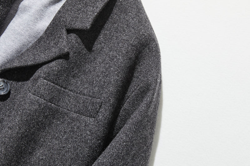 成人也想穿的時尚羊毛大衣 中長版大衣 深灰色 191205-14 