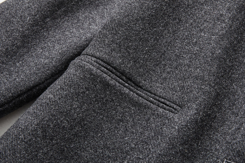 成人也想穿的時尚羊毛大衣 中長版大衣 深灰色 191205-14 