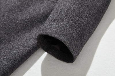 成人也想穿的時尚羊毛大衣 中長版大衣 深灰色 191205-14 