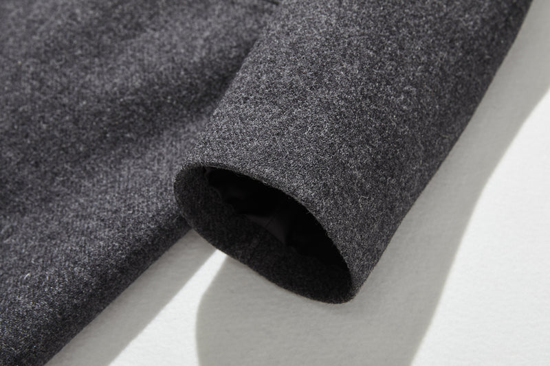 成人也想穿的時尚羊毛大衣 中長版大衣 深灰色 191205-14 