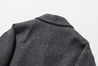 成人也想穿的時尚羊毛大衣 中長版大衣 深灰色 191205-14 