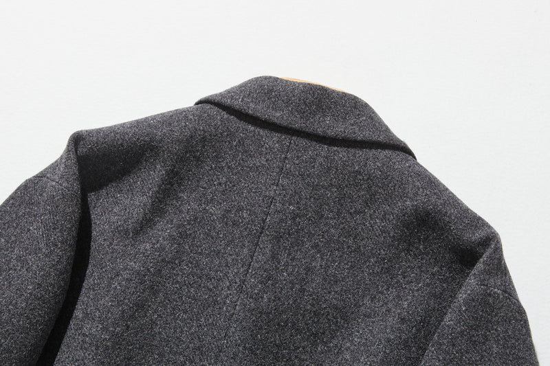 成人也想穿的時尚羊毛大衣 中長版大衣 深灰色 191205-14 