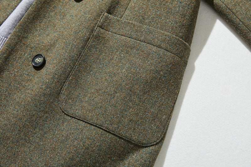 知的で大人雰囲気に　ウールコート ロングコート ダブルボタンコート 　オリーブグリーン　231208-4