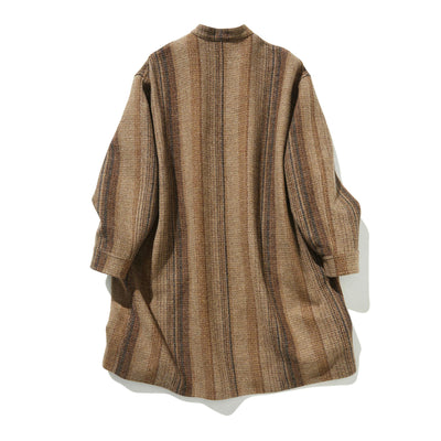 ★20% Off★ A sophisticated, sophisticated stand-collar 100% wool coat with a check pattern. 231108-1