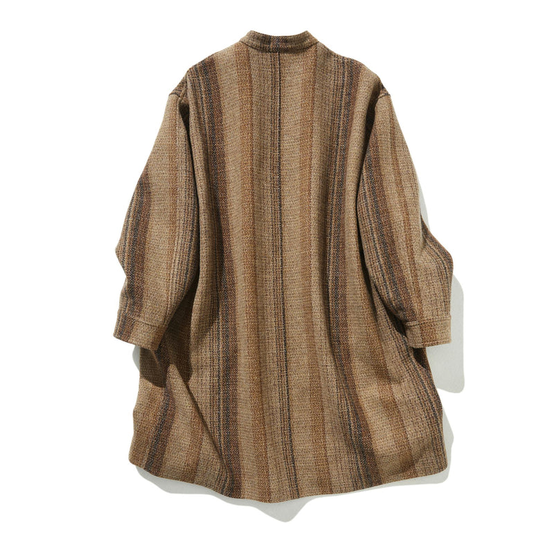 ★20% Off★ A sophisticated, sophisticated stand-collar 100% wool coat with a check pattern. 231108-1