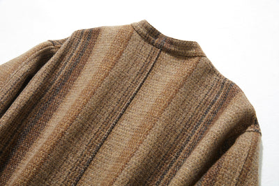 ★20% Off★ A sophisticated, sophisticated stand-collar 100% wool coat with a check pattern. 231108-1