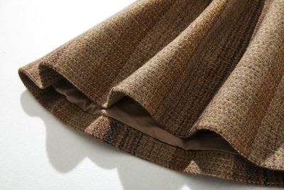 ★20% Off★ A sophisticated, sophisticated stand-collar 100% wool coat with a check pattern. 231108-1