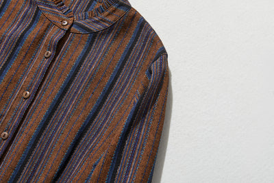 Vintage-inspired ruffle collar dress, long dress 240302-1