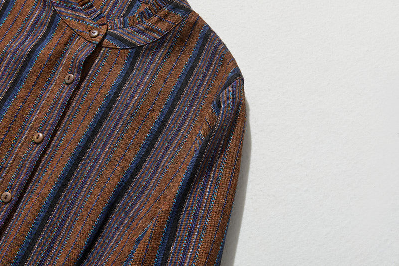 Vintage-inspired ruffle collar dress, long dress 240302-1