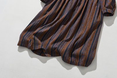 Vintage-inspired ruffle collar dress, long dress 240302-1