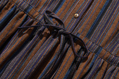 Vintage-inspired ruffle collar dress, long dress 240302-1