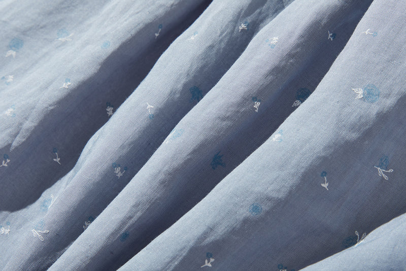 夏の定番！エアリー麻のブラウス　小花プリント　超ゆったりシルエット　250801