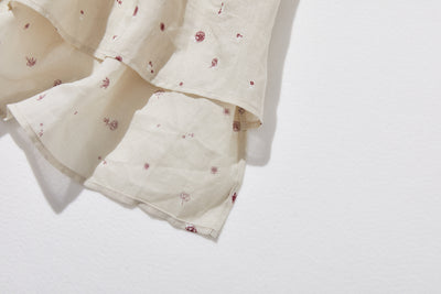 夏の定番！エアリー麻のブラウス　小花プリント　超ゆったりシルエット　250801