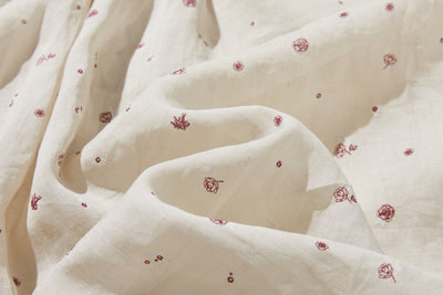 夏の定番！エアリー麻のブラウス　小花プリント　超ゆったりシルエット　250801