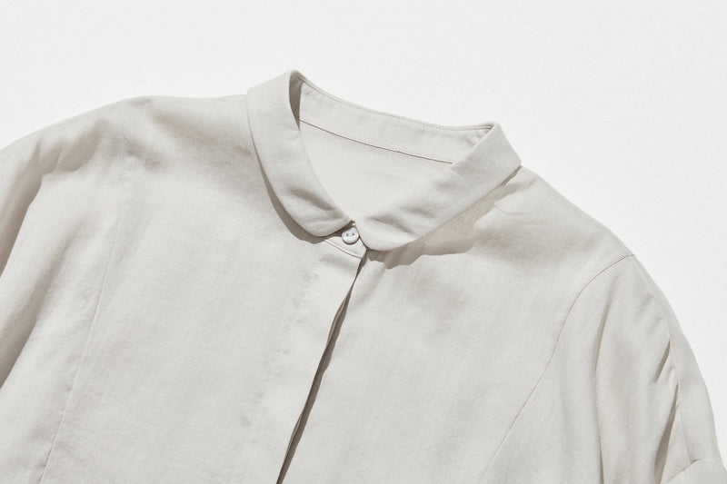 暑い季節もおしゃれと快適さを両立　麻混　ブラウス　9分袖ブラウス　250802