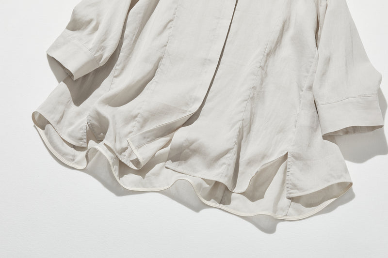 暑い季節もおしゃれと快適さを両立　麻混　ブラウス　9分袖ブラウス　250802