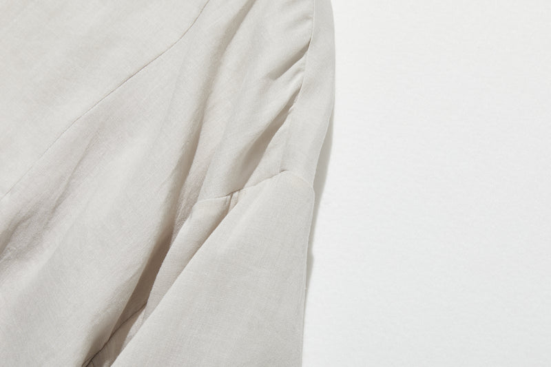 暑い季節もおしゃれと快適さを両立　麻混　ブラウス　9分袖ブラウス　250802