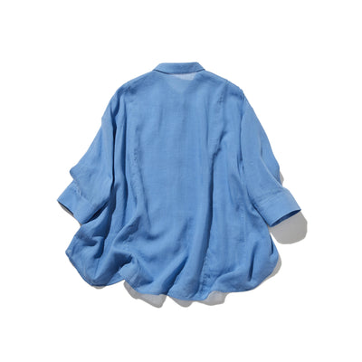 暑い季節もおしゃれと快適さを両立　麻混　ブラウス　9分袖ブラウス　250802