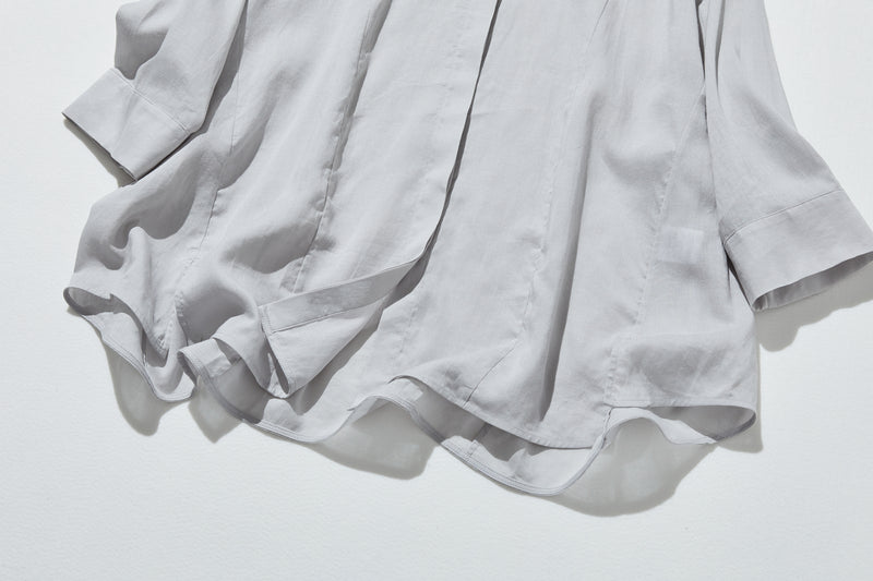 暑い季節もおしゃれと快適さを両立　麻混　ブラウス　9分袖ブラウス　250802