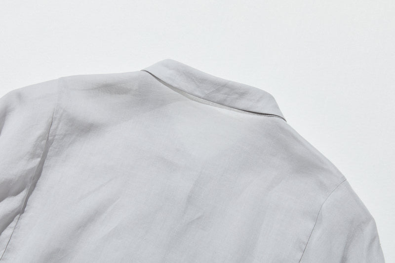 暑い季節もおしゃれと快適さを両立　麻混　ブラウス　9分袖ブラウス　250802