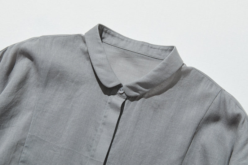 暑い季節もおしゃれと快適さを両立　麻混　ブラウス　9分袖ブラウス　250802