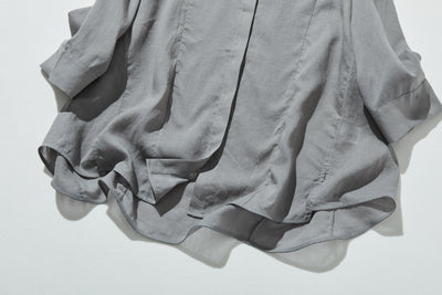 暑い季節もおしゃれと快適さを両立　麻混　ブラウス　9分袖ブラウス　250802